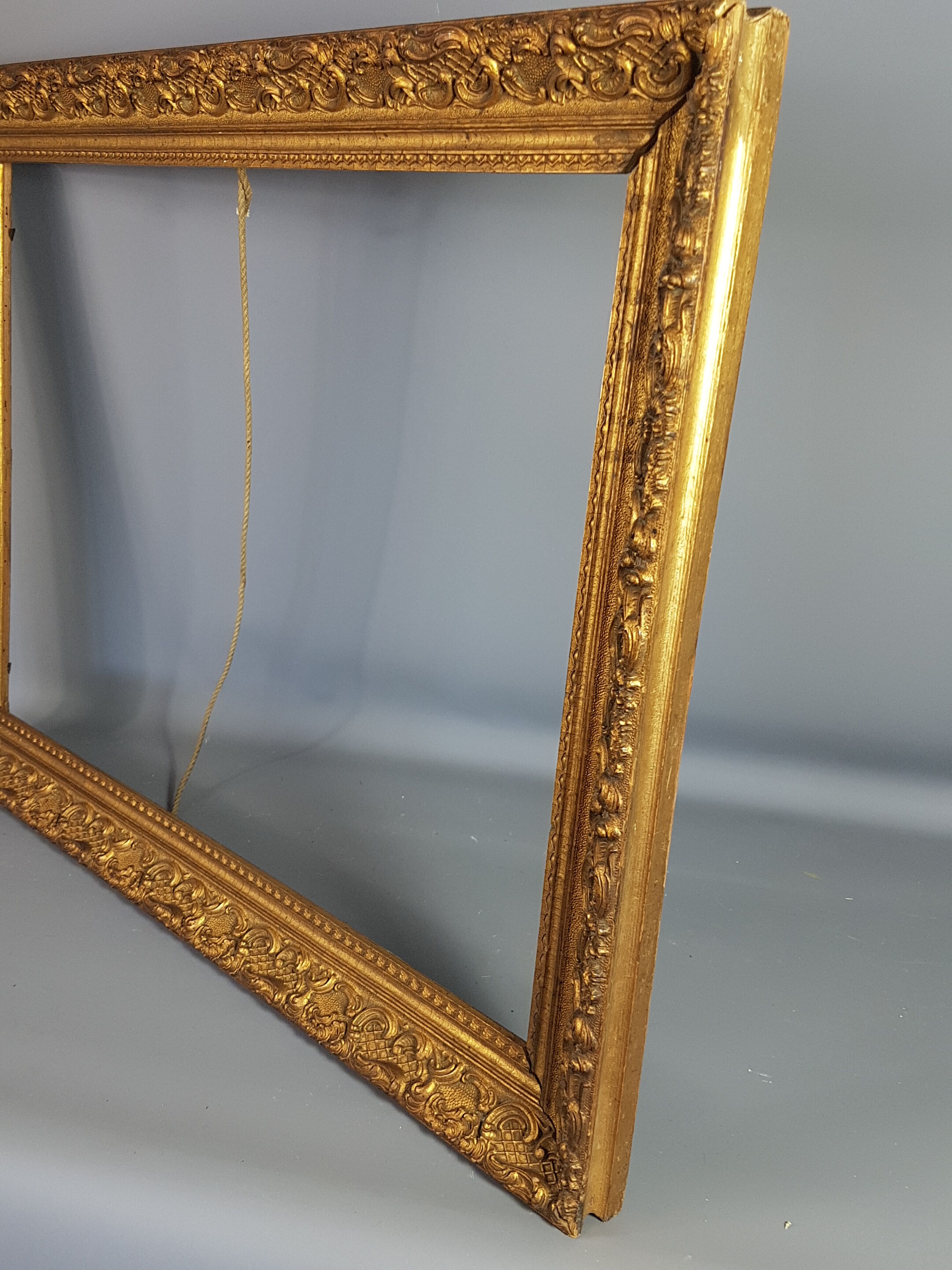 Old wooden frame - golden stucco period 1900 66x50cm, leaf 57x41 cm S26