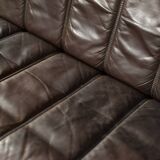 Vintage Mid-Century Modern Danish Brown Leather 3-Seater Sofa, 1970s