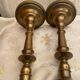 Pair of brass candle holders