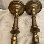 Pair of brass candle holders