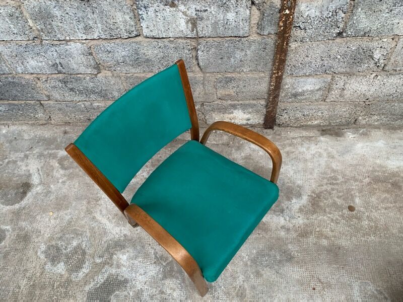 Fauteuil "bow wood" pour Steiner en bois courbé vintage 1950