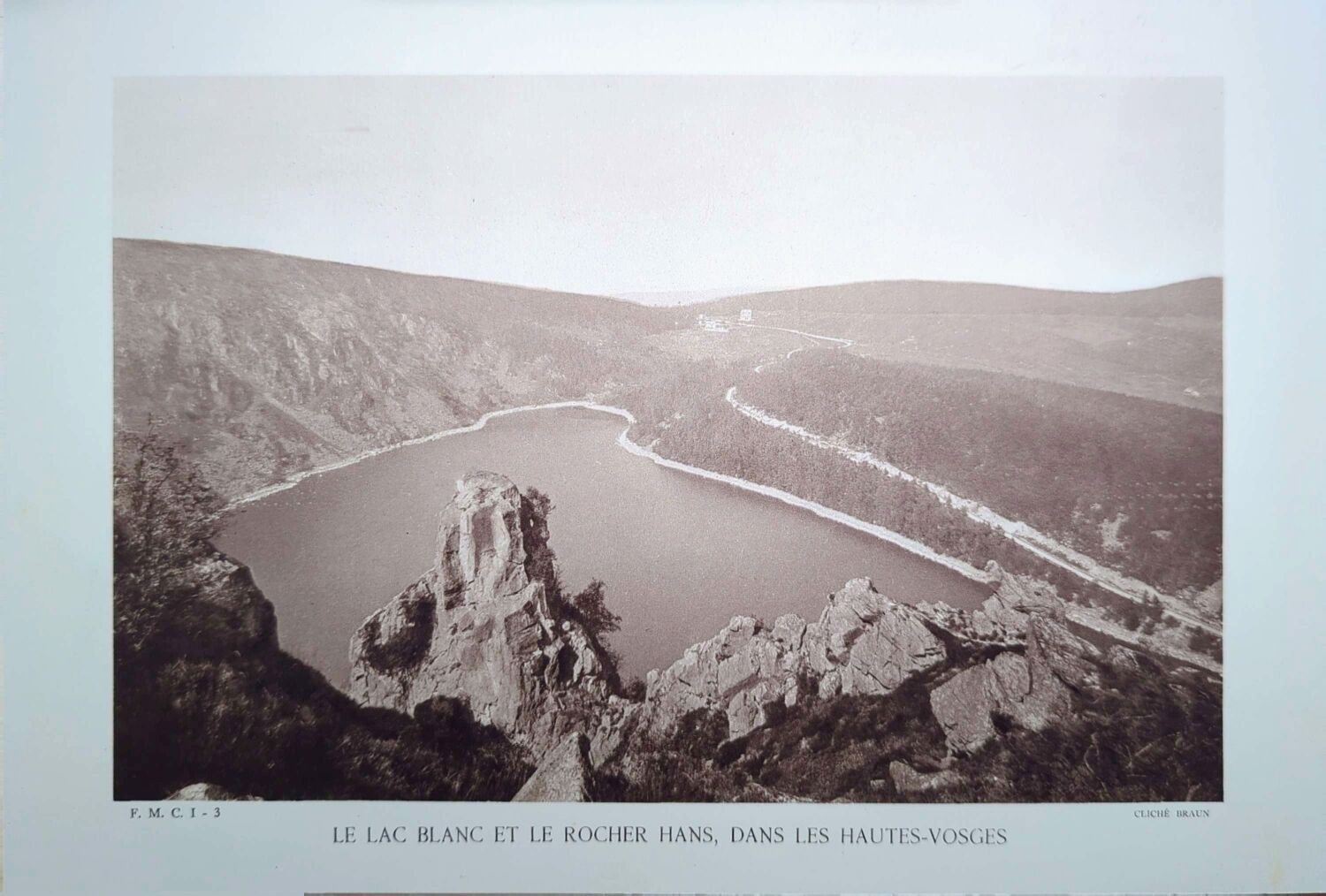 Lake Blanc, Hautes-Vosges, photo print from 1942.