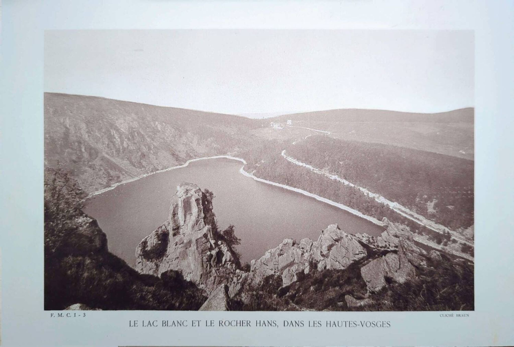 Le Lac Blanc, Hautes-Vosges, planche photo imprimée en 1942.