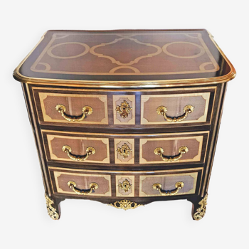 Small St Louis XIV curved chest of drawers Maison Jansen