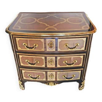 Small St Louis XIV curved chest of drawers Maison Jansen