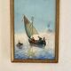 Painting "Sicilian Fishermen" framed under glass.