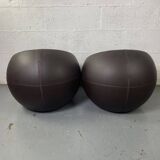 Brown Leather Ball Chair by Finn Stone