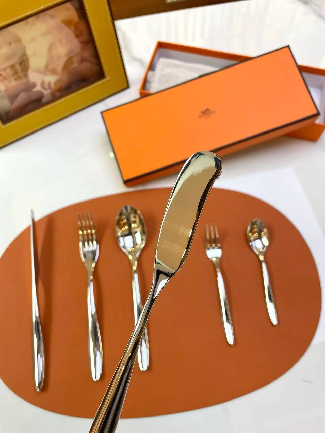 Hermès attelage flatware set – complete 6-piece set