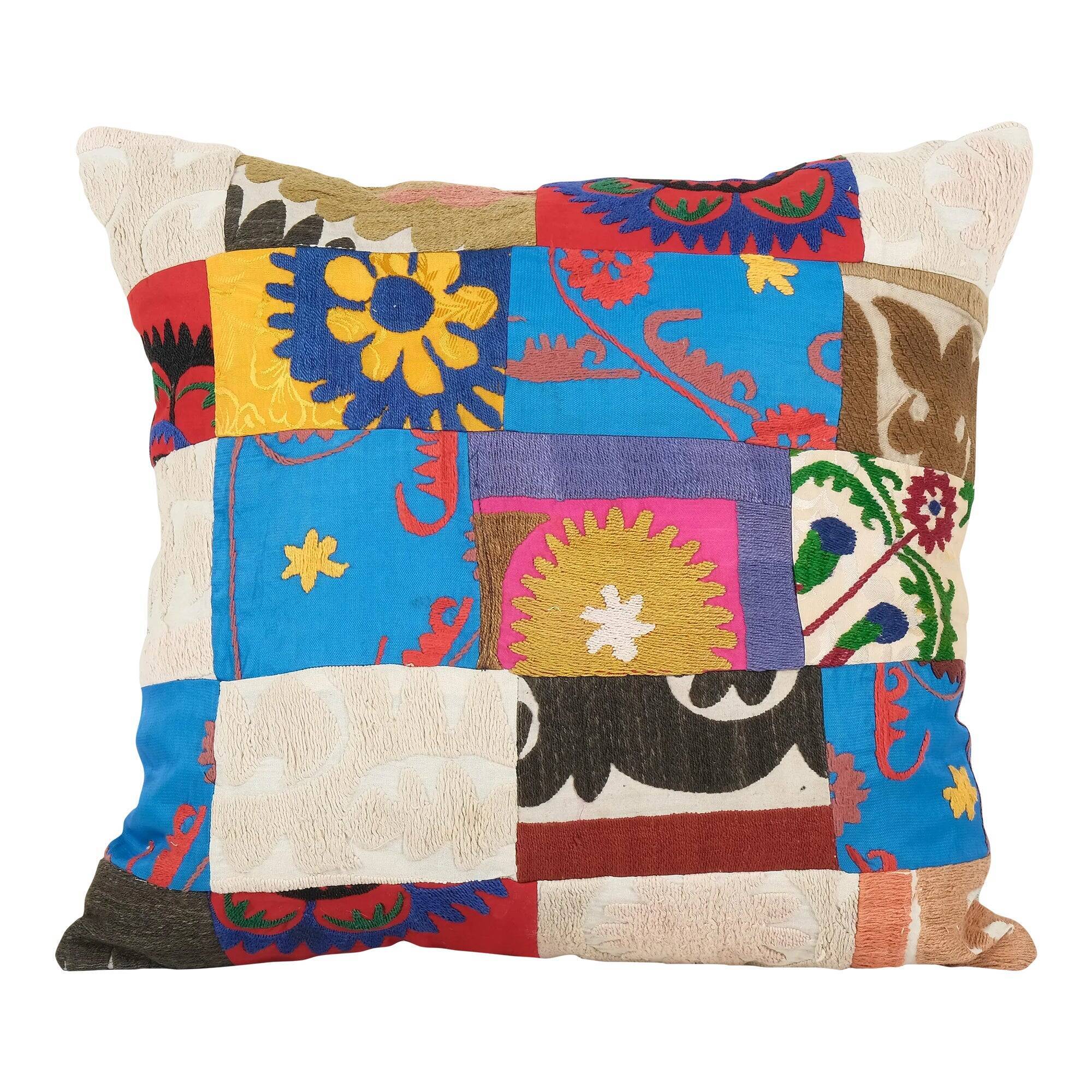 Vintage embroidered cushion cover 46x48 cm