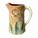 Pitcher in slurry art nouveau majolica 19th