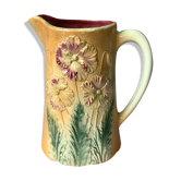 Pitcher in slurry art nouveau majolica 19th