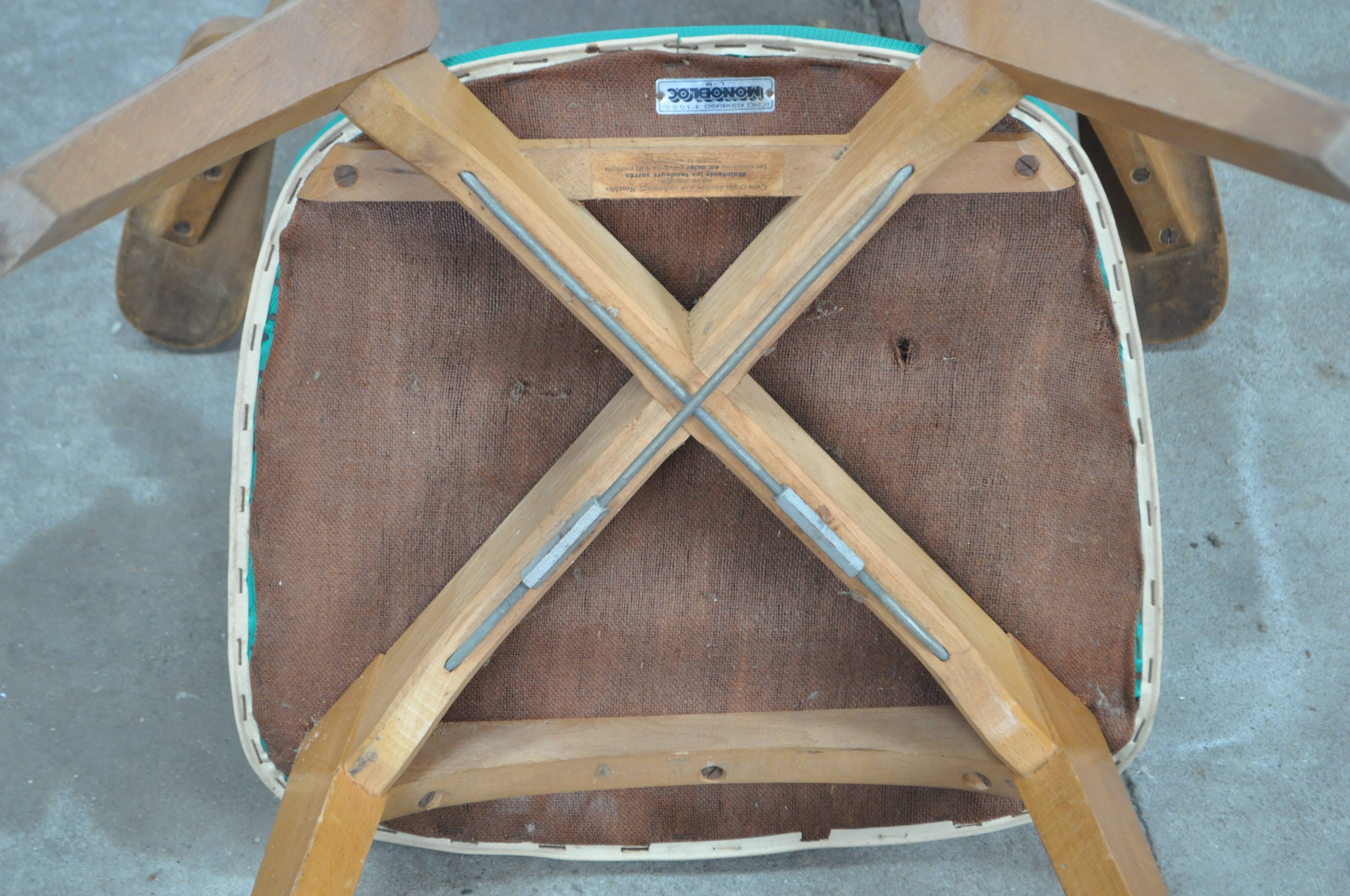 Bridge armchair with compass legs