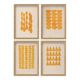 Collection de 4 peintures abstraites jaunes signées eawy