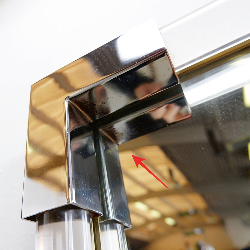 Wall mirror in lucite and chrome, 1970s