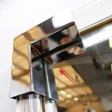 Wall mirror in lucite and chrome, 1970s