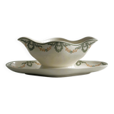 Sauceboat on Longwy Earthenware frame