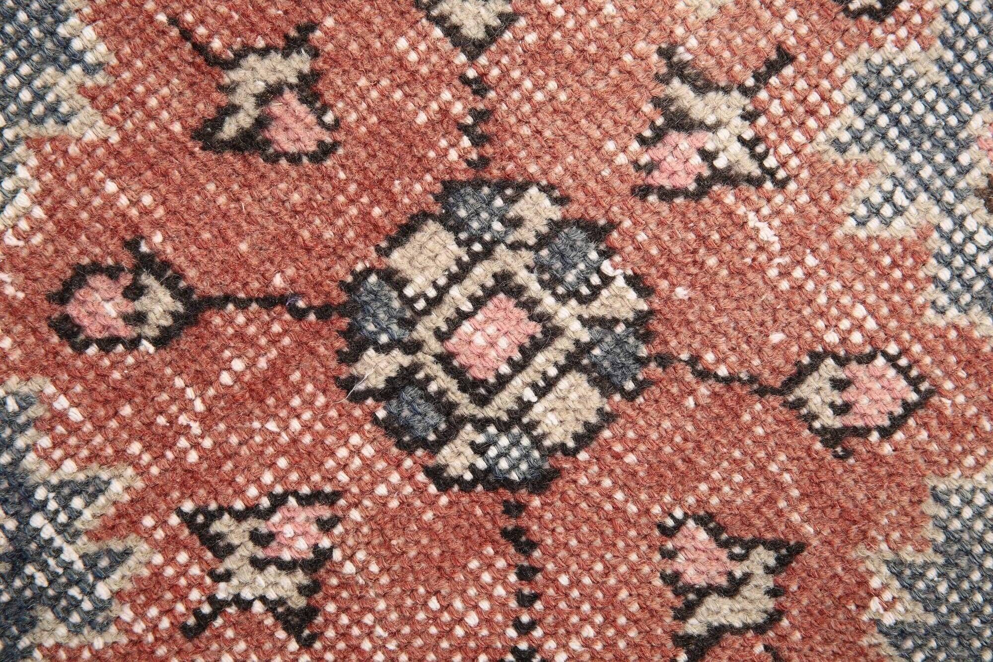 4x7 red & beige vintage rug, 122x207cm