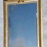 Large mirror with gold and silver pediment 71x115cm