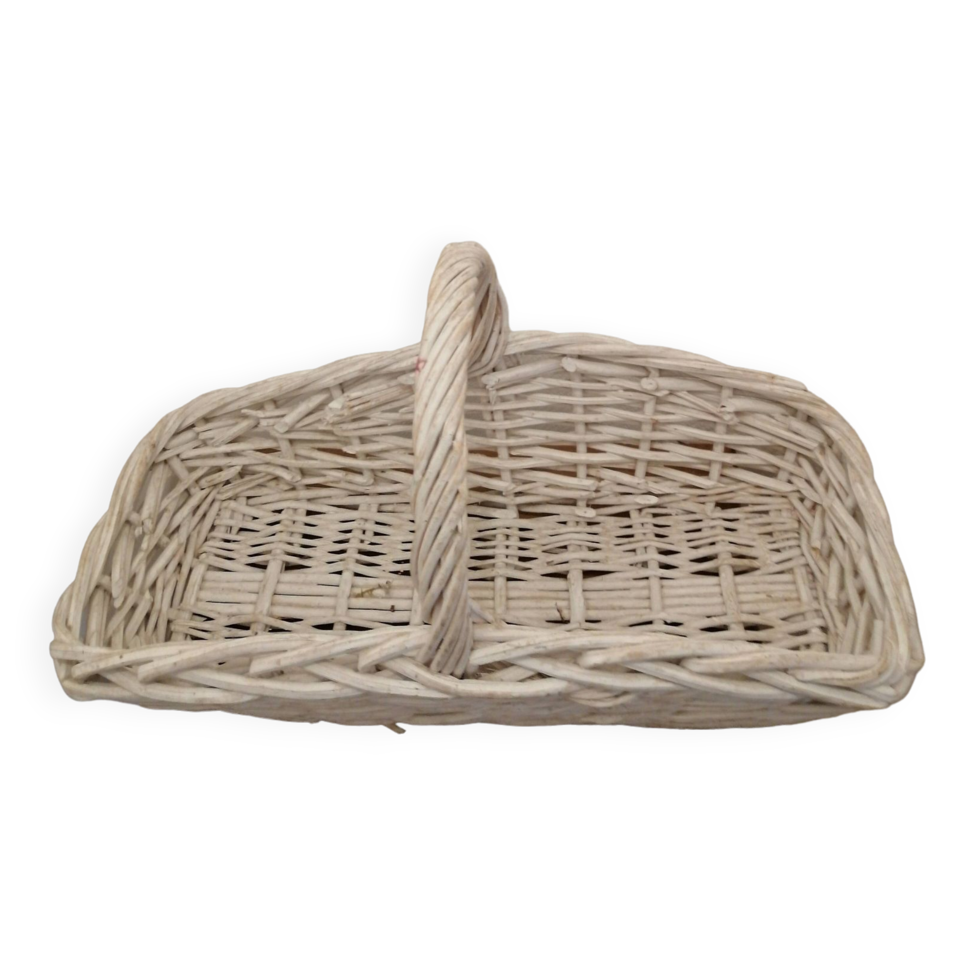 Vintage white wicker basket for flowers or others