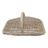 Vintage white wicker basket for flowers or others