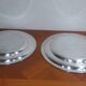 Very Pretty Set of 2 Round Silver-Plated Metal Dishes, Art Deco Orbrille