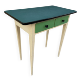 Blue Formica side table from the 1950s, France.