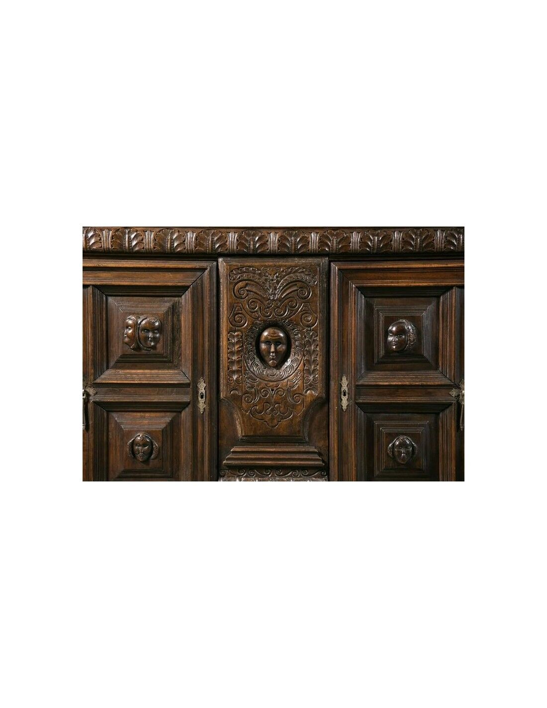 17th Century Buffet Furniture, Carved Walnut, Large Decoration