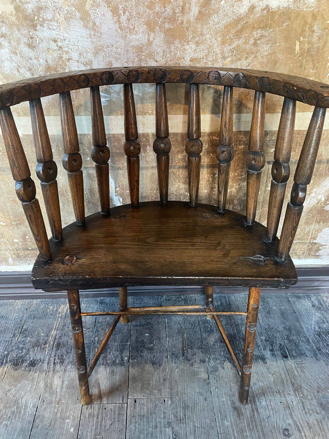Circa Early 19th Century Century Welsh Vernacular Stick Back Hedge Chair
