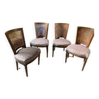 4 chaises dos cannelées