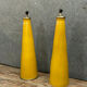 40s pair of enamelled ceramic conical lamps