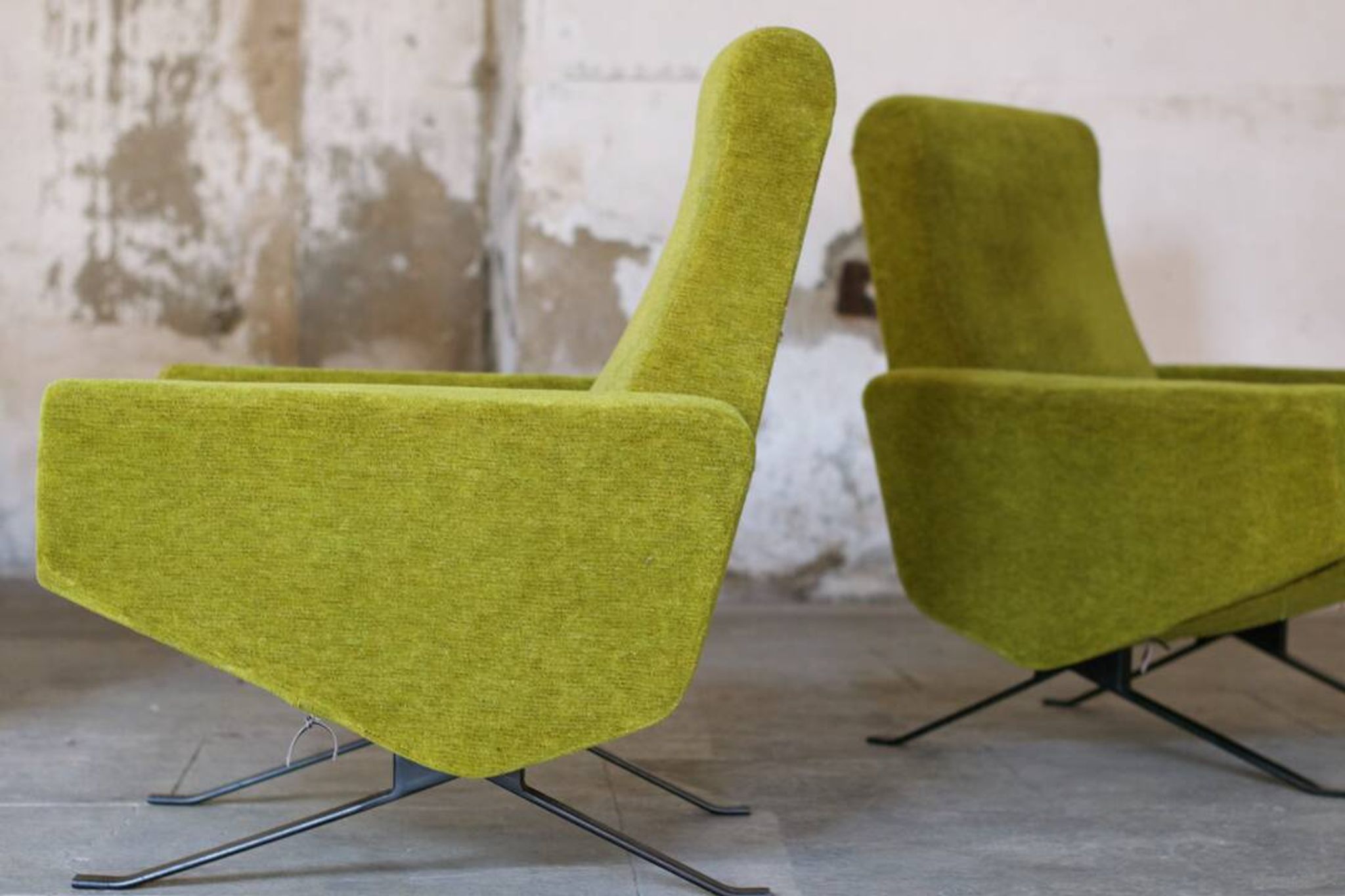 Set de salon canapé - 2 fauteuils design 1960 par Paul Geoffroy Troika Airborne