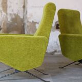 Set de salon canapé - 2 fauteuils design 1960 par Paul Geoffroy Troika Airborne