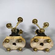 Paire De Candelabres Aux Sphinges En Bronze Dore,  XIXeme Siècle