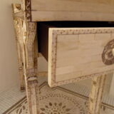 Console carved in wood and white bone