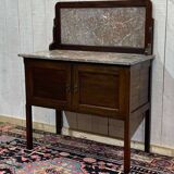 English toilet furniture in mahogany and marble from the early 20th century.