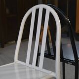 Paire de chaises blanche et noir par Mallet Stevens
