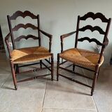 Pair of brutalist armchairs