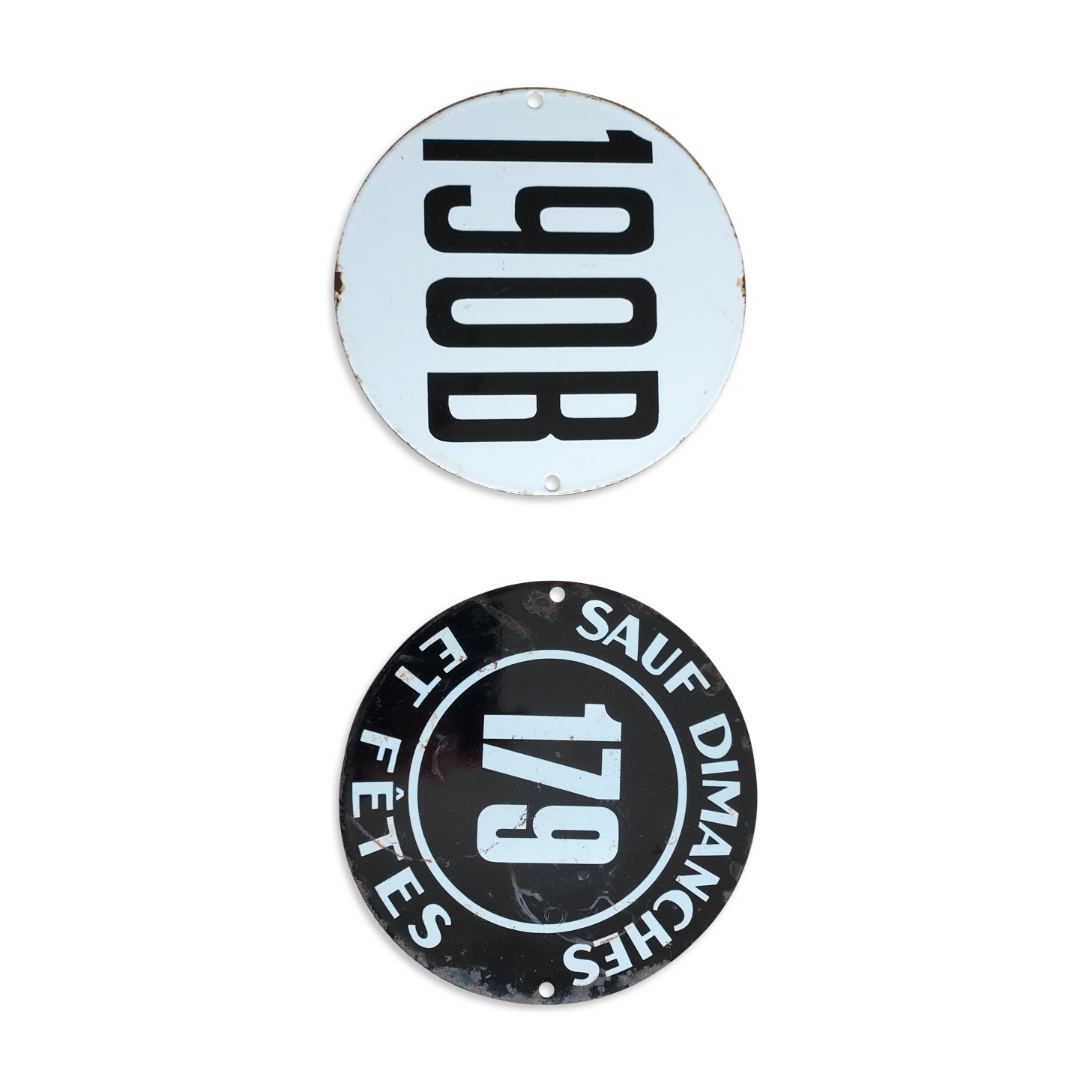 Enamelled city bus plates