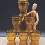 Set of 6 Italian amber glasses