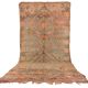 Peach Vintage Moroccan Rug 173 x 383 cm, Berber Wool Rug, Handmade Boho Rug