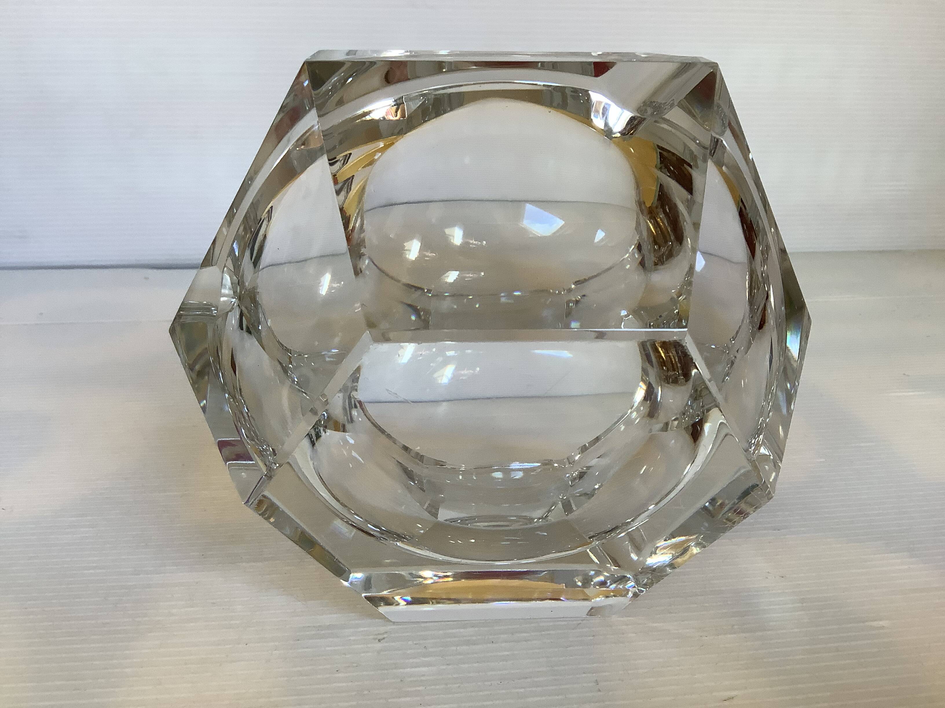 Large asymmetrical ashtray Val Saint Lambert pocket tray