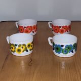 4 Arcopal Lotus espresso cups vintage