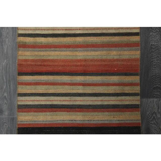 1970s Turkish Oushak Handmade Wool Cotton Beige Runner Rug 64x255