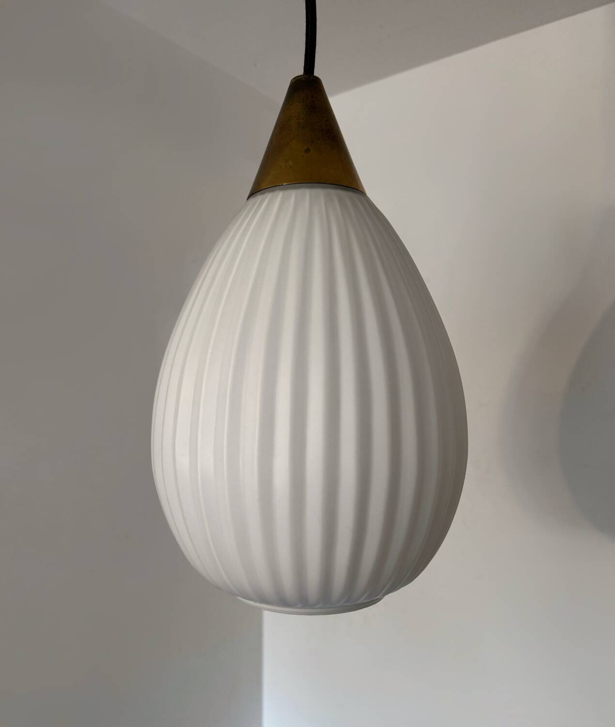 Opaline pendant light, Scandinavian style, 1960s