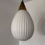 Opaline pendant light, Scandinavian style, 1960s