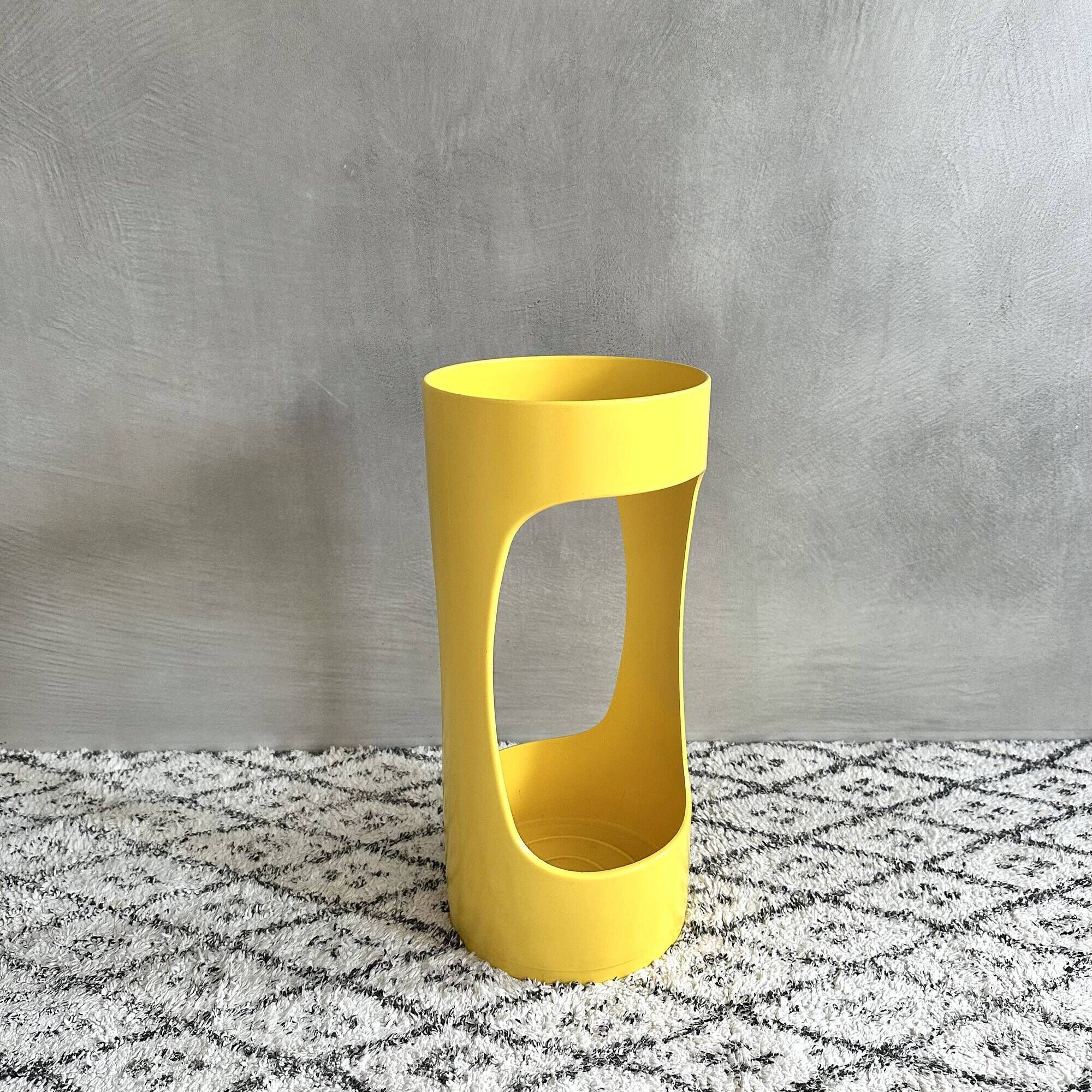 Vintage Umbrella Stand by Schönbuch, Umbrella Holder Yellow, Pop Art, Vinta