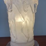 Lamp decorated with horses in plexiglass from the 70s