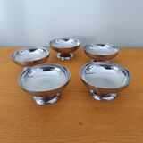 Set of stainless steel ice cream cups