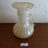 Vase with miniature handle Scavo Seguso Vetri d'Arte iridescent glass Murano 1950