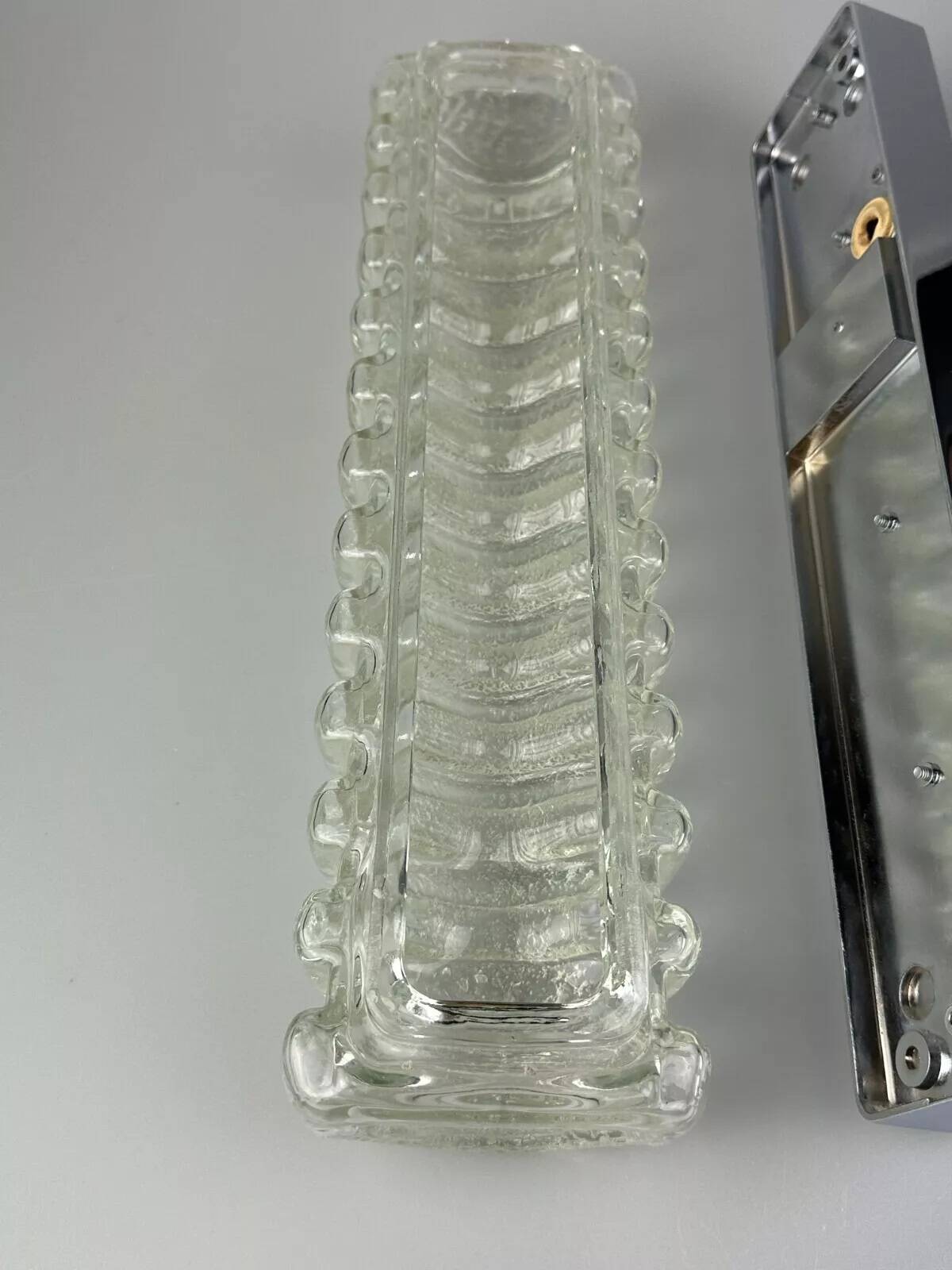 60s 70s wall lamp Limburg Germany Wall Sconce Ice Glass Chrome Space Age
